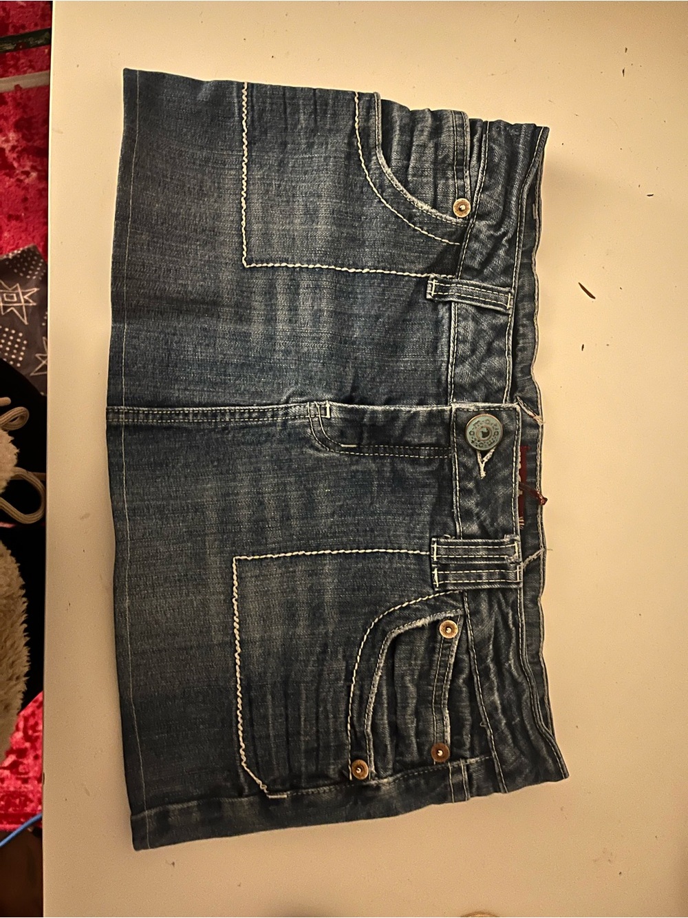 Makers of True Originals Denim Mini Skirt in Dark Blue